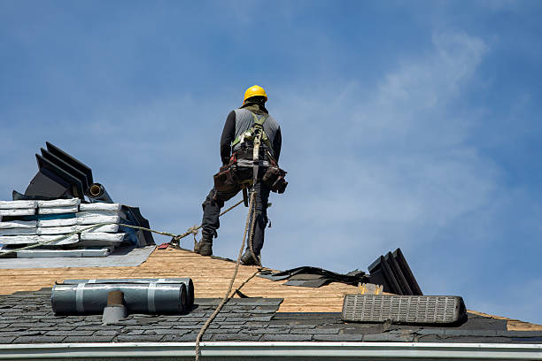 Professional Gutter Installation technician working in Rush City, MN